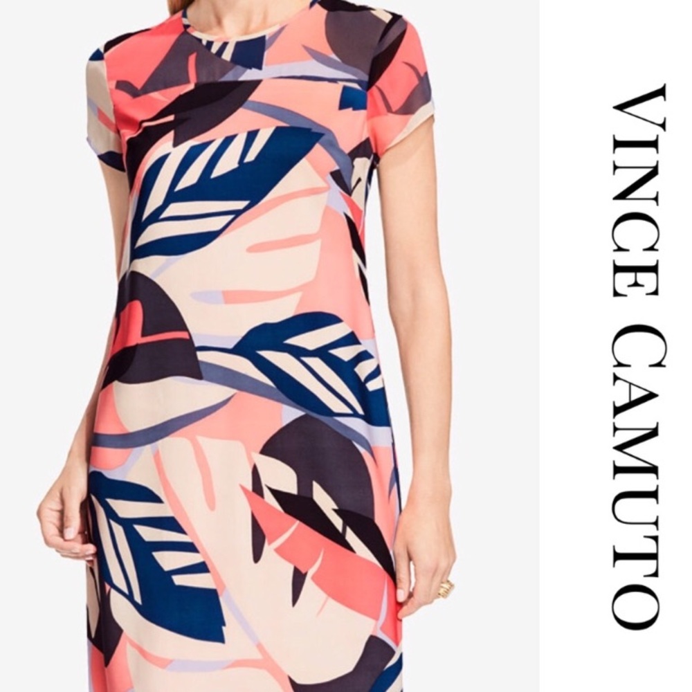 NEW Vince Camuto Floral Print Sheath Dress Size 10